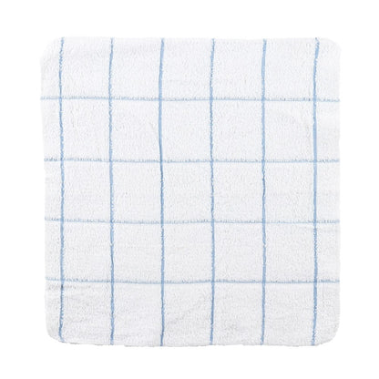 Arkwright Cotton Kitchen Dishcloths (12 Pack, 12X12 In.) Blue and White Windowpane Stripes