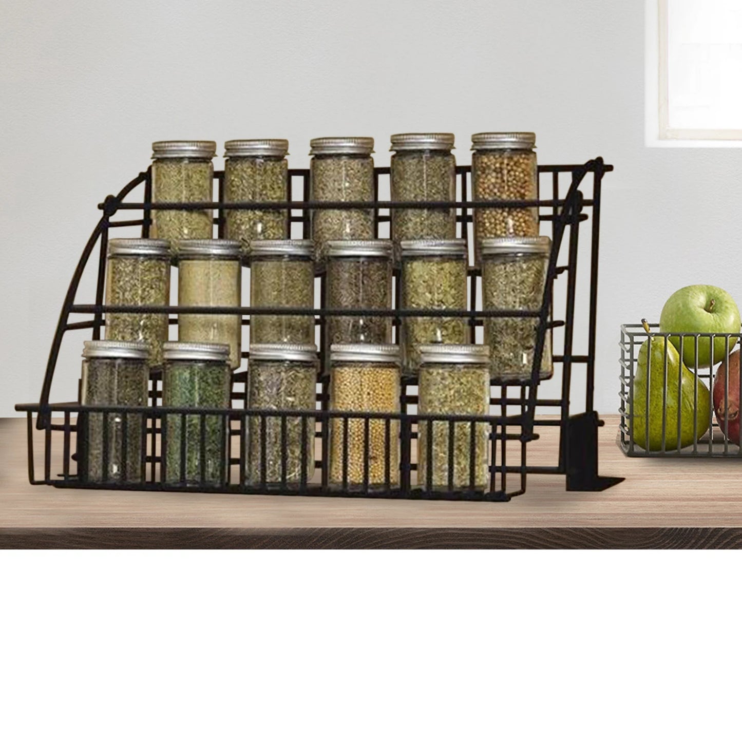 3 Floors Black Spice Organizer Retractable Kitchen Storage Organiser Saving Kitchen