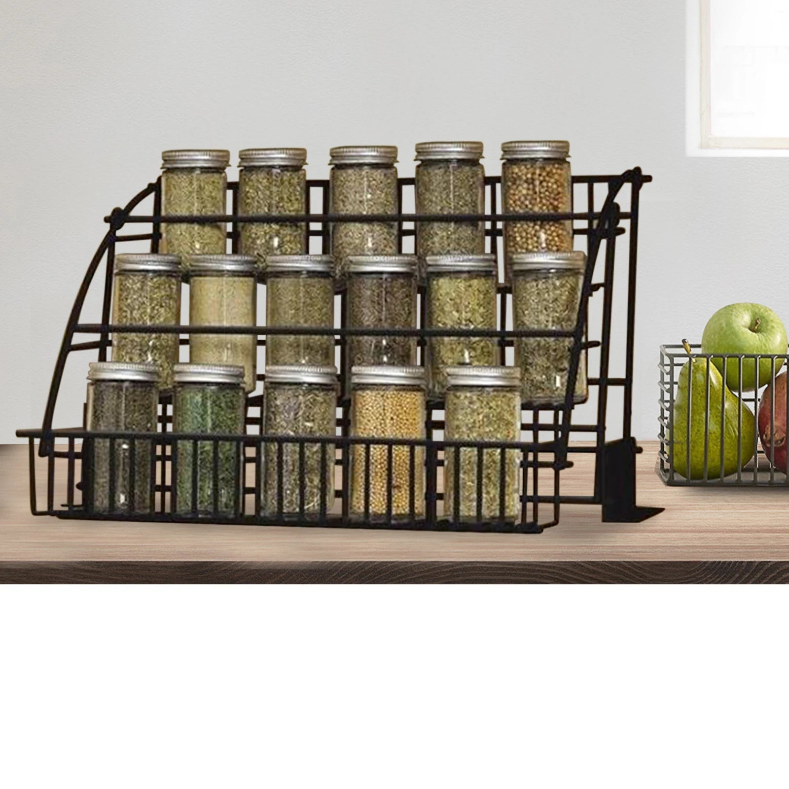 3 Floors Black Spice Organizer Retractable Kitchen Storage Organiser Saving Kitchen