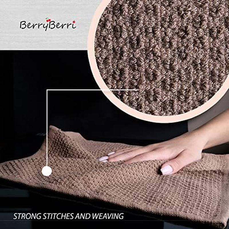 Cotton Kitchen Dish Cloths 8 Pack - Ultra Soft and Absorbent, 100% Cotton Terry Cloth Dish Rags for Washing Dishes, Drying and Cleaning - Popcorn Weave Grey Dish Towels, 12 X 12 Inches