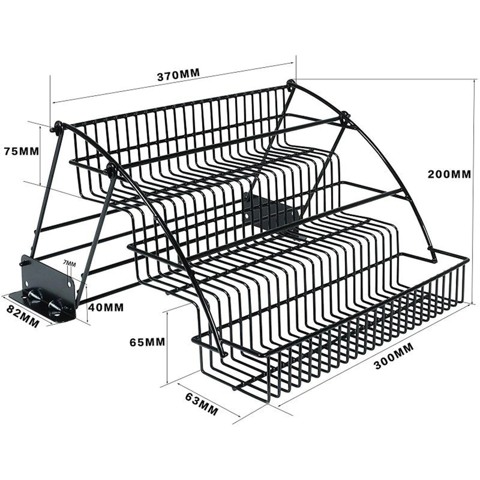 3 Floors Black Spice Organizer Retractable Kitchen Storage Organiser Saving Kitchen