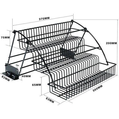 3 Floors Black Spice Organizer Retractable Kitchen Storage Organiser Saving Kitchen