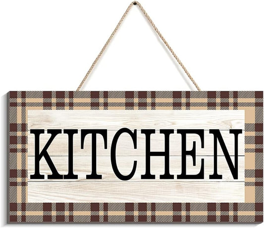 Kitchen Sign Kitchen Wall Decor My Kitchen My Rules Sign Rustic Wooden Sign Farmhouse Kitchen Decor Wall Arts Vintage Wooden Kitchen Decorations for Kitchen (Caramel, 6" X 12")